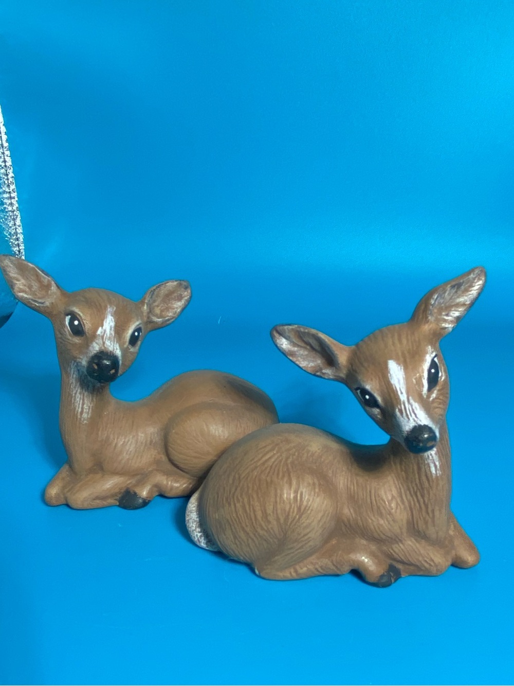 Vintage Pair Small Reindeer Figurines